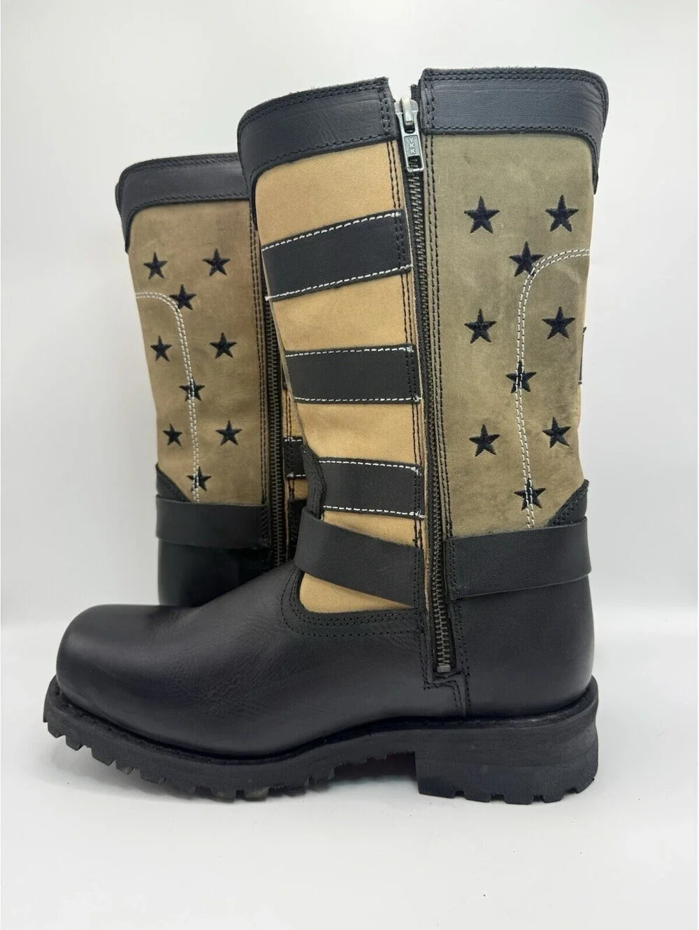 Milwaukee Leather 9045 Men's Boots 'Stars and Stripes' Motorcycle Sz 8 NWOB